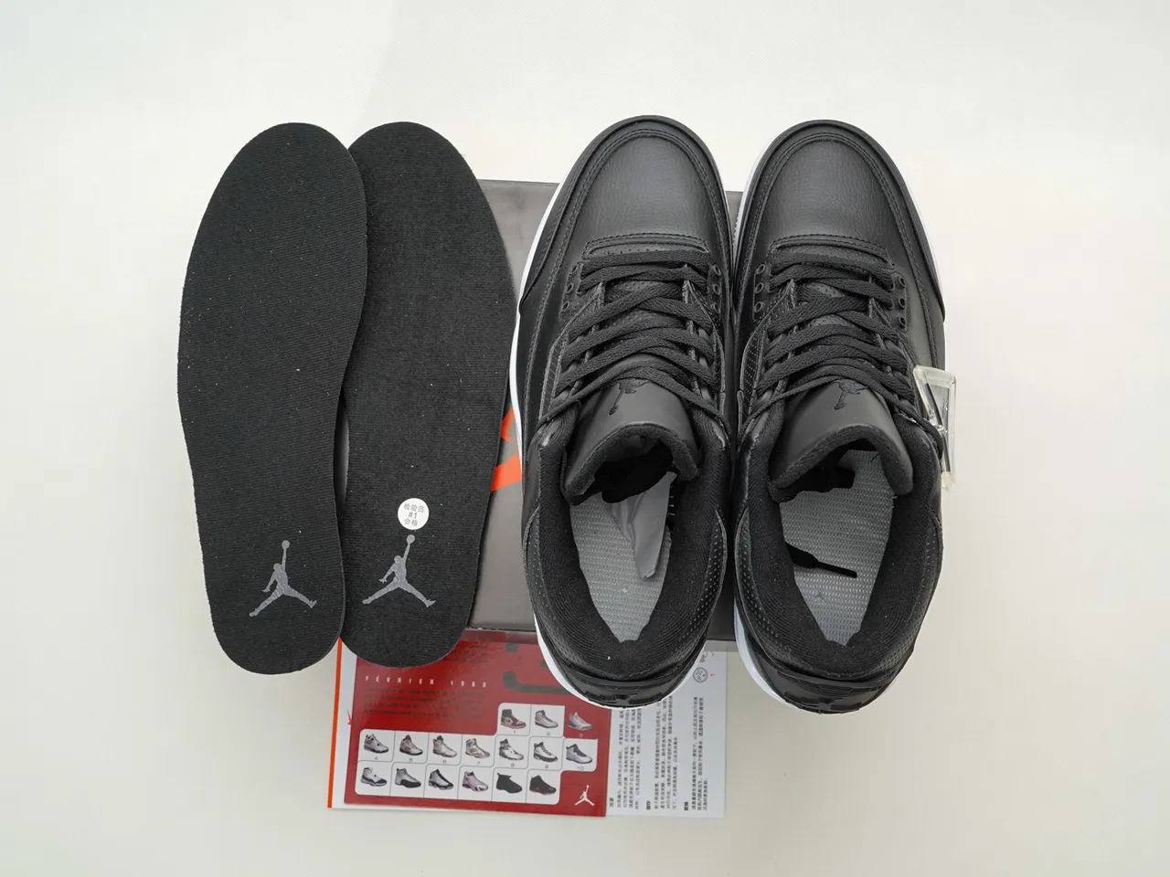 Air Jordan Black White Leather Upper Perforated Tongue Basketball Shoes 2