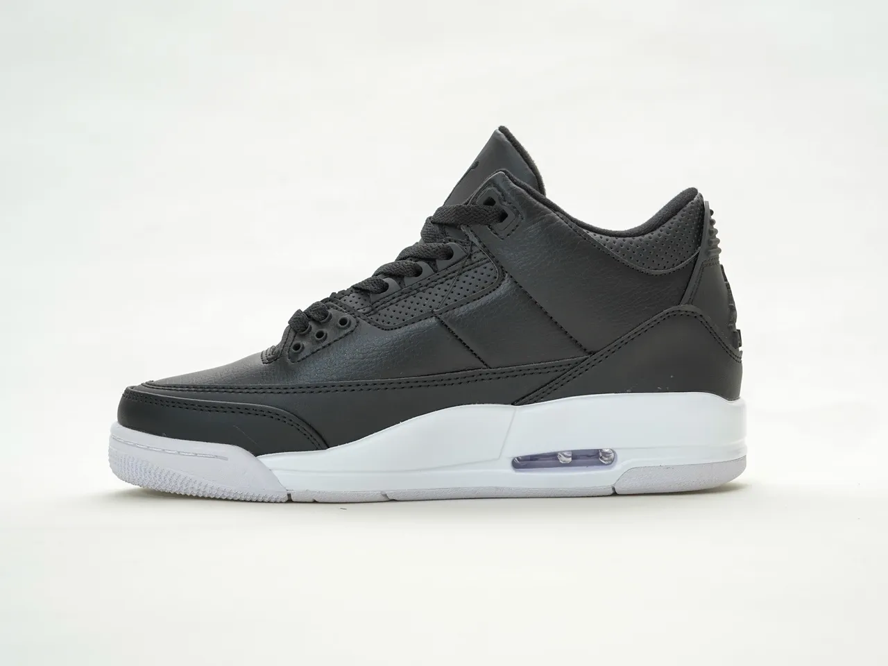 Air Jordan Black White Leather Upper Perforated Tongue Basketball Shoes 9