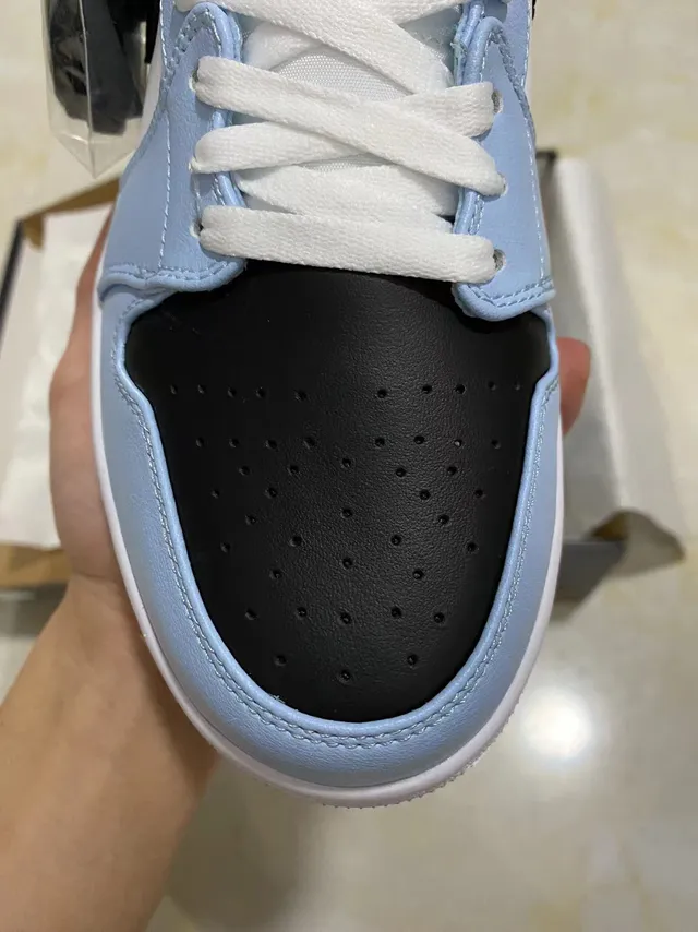 Air Jordan Blue Black High-Top Leather-Paneled Basketball Shoes 3