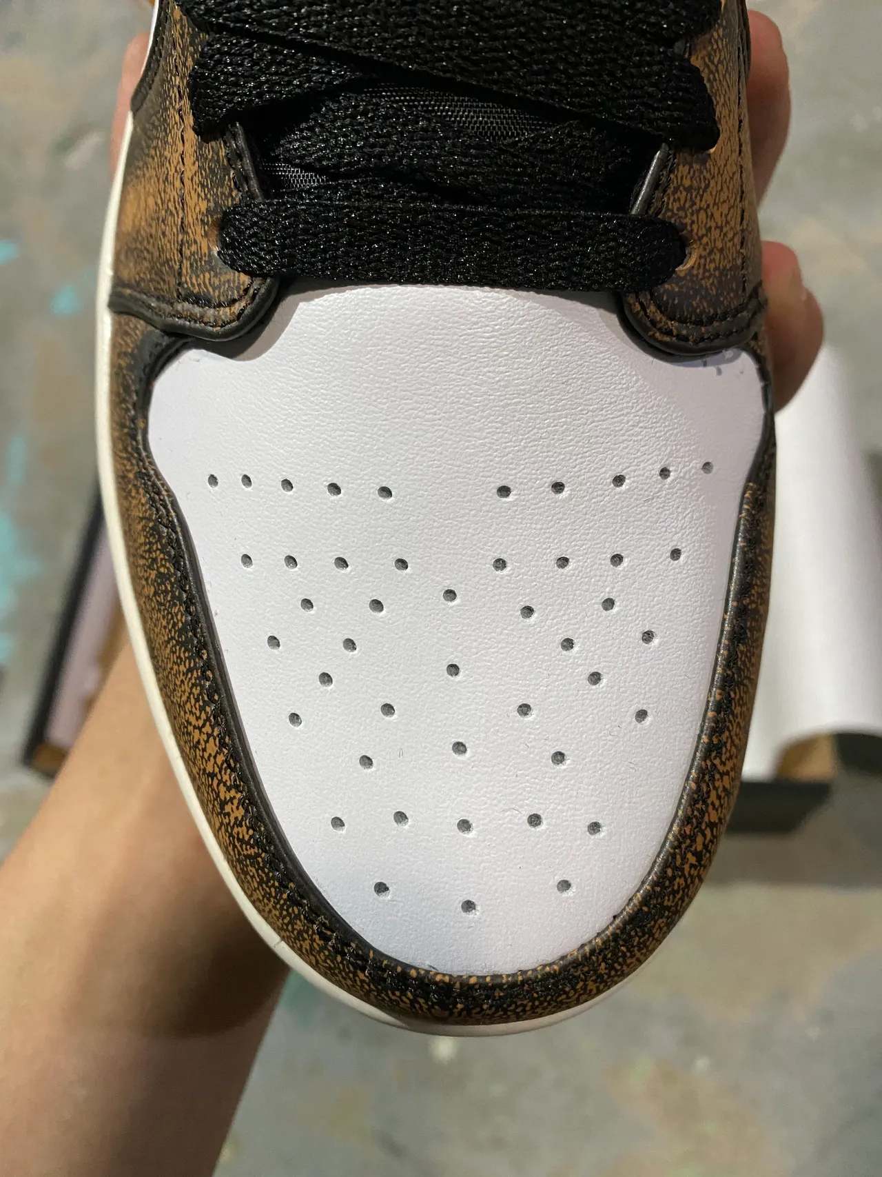 Air Jordan Brown White High-Top Speckled Leather Basketball Shoes 3