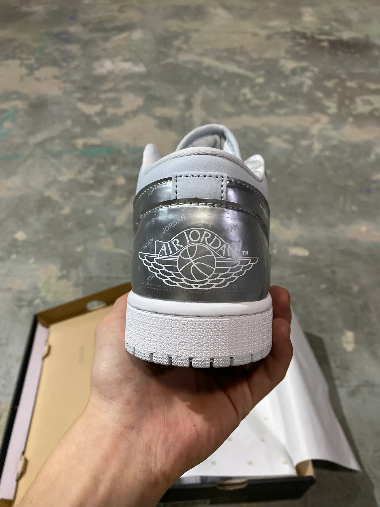 Air Jordan Gray Silver Low-Top Metallic Accents Lifestyle Sneakers 5