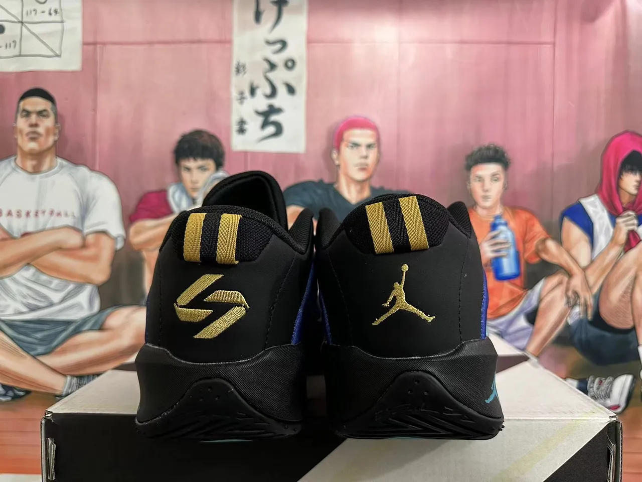 Air Jordan ISOLETS حذاء كرة السلة أسود أزرق ملكي سماوي 2