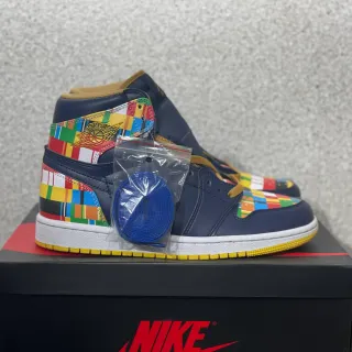 Air Jordan Navy Multicolor High-Top Leather Upper Basketball Shoes