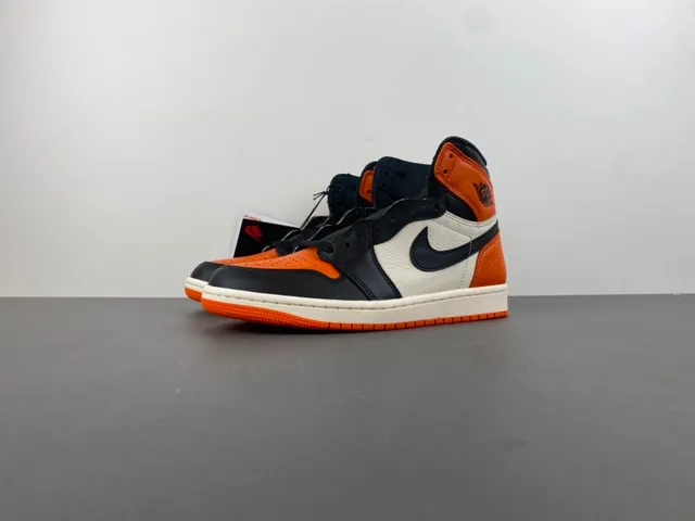 Air Jordan Orange Black High-Top Leather And Synthetic Upper Basketball Shoes 9