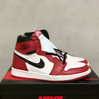 Air Jordan Rojo Negro High-Top Panel de Cuero Zapatos de Baloncesto