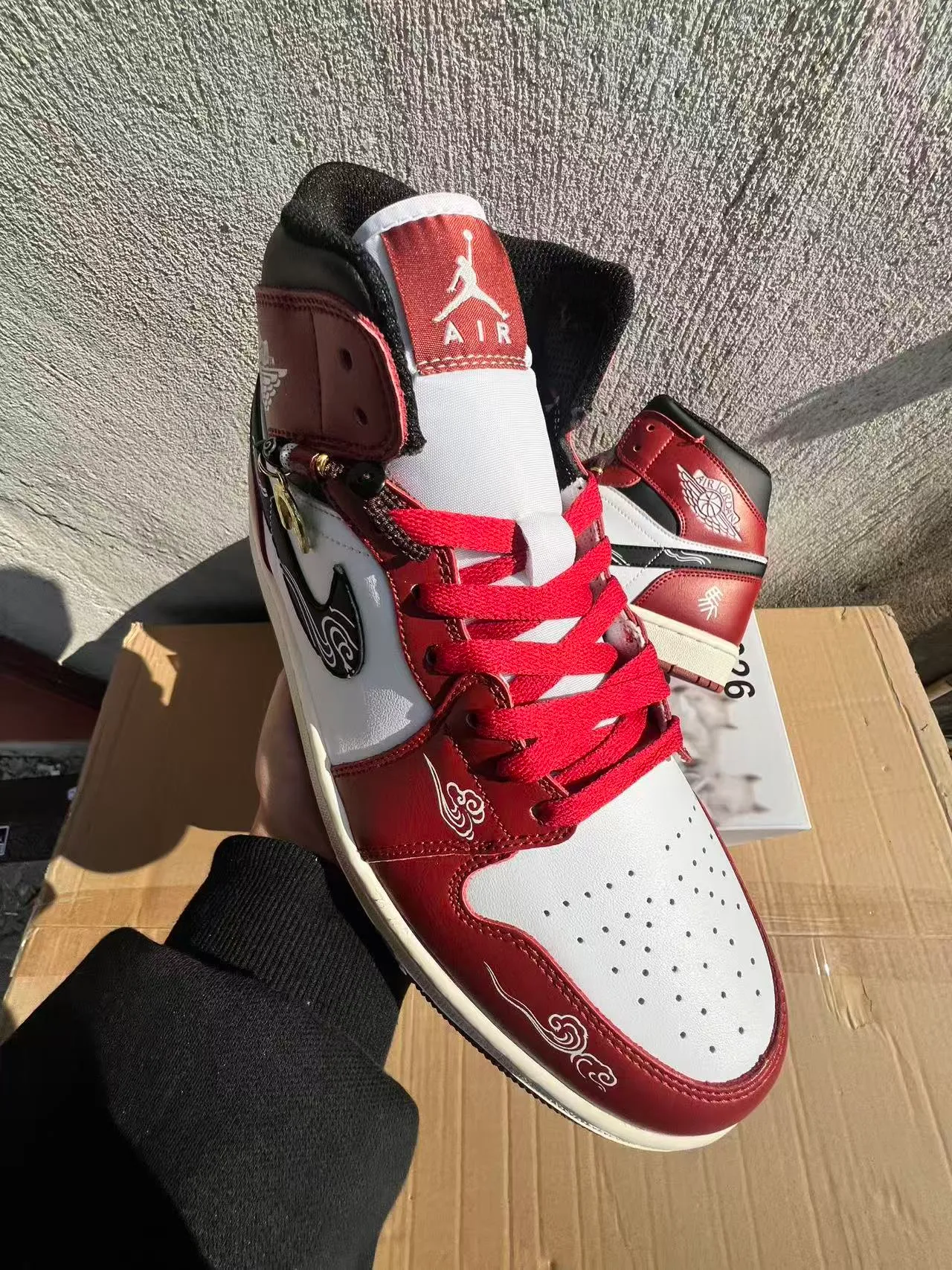 Air Jordan Red White High-Top Leather Upper Basketball Shoes 3