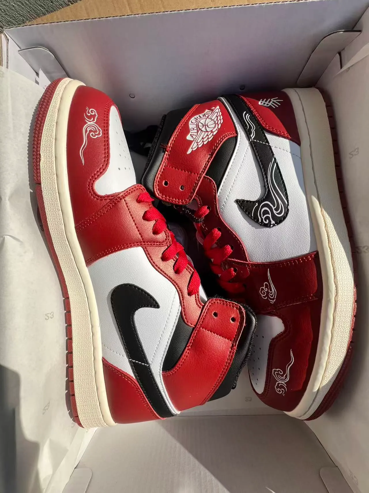 Air Jordan Red White High-Top Leather Upper Basketball Shoes 10