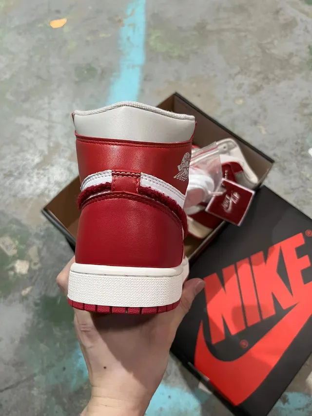 Air Jordan Red White High-Top Leather Upper Basketball Shoes 5