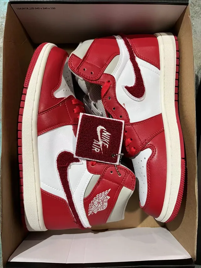 Air Jordan Red White High-Top Leather Upper Basketball Shoes 6