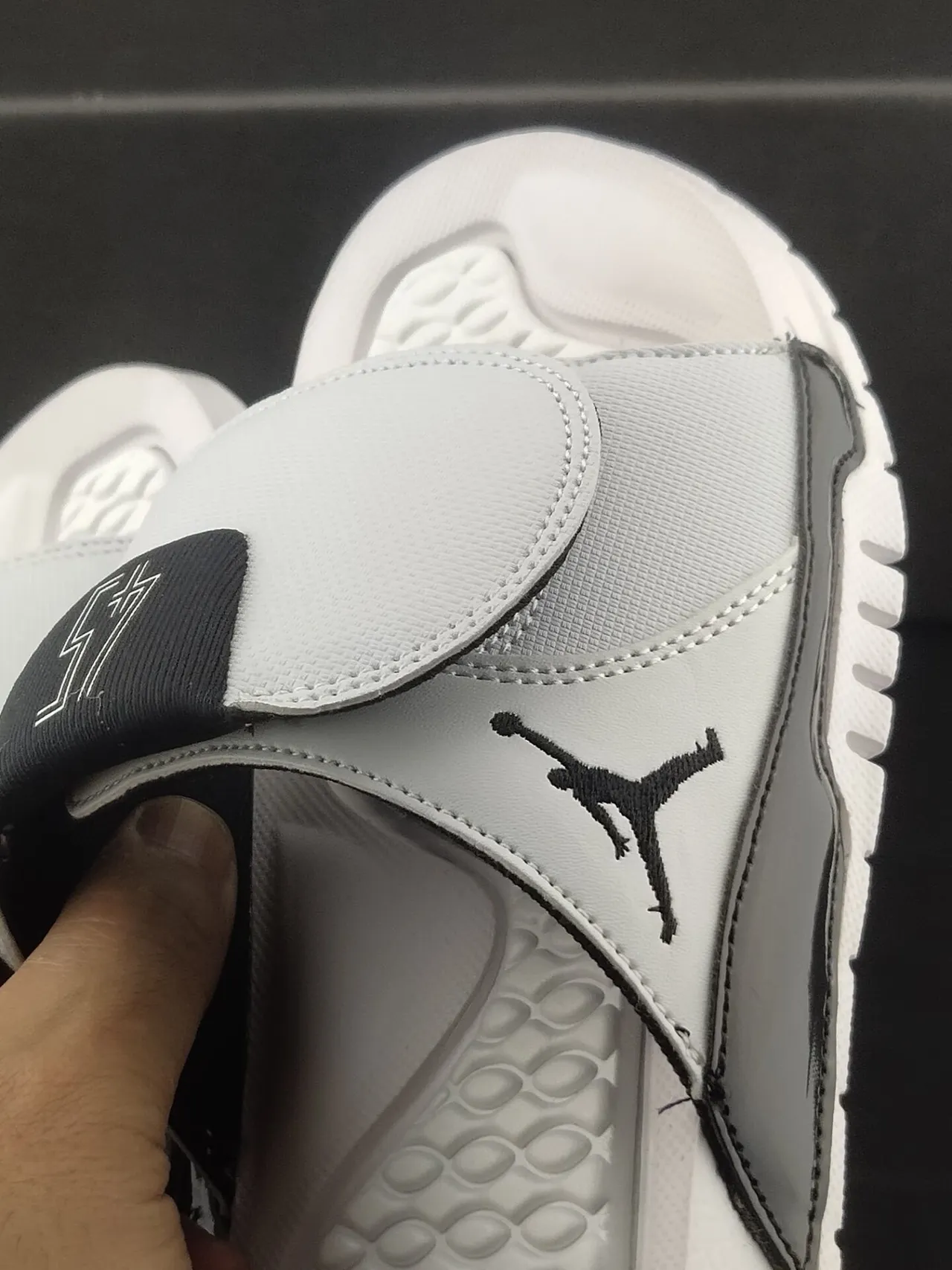 Air Jordan Slide 45 White Gray Black Slippers 6