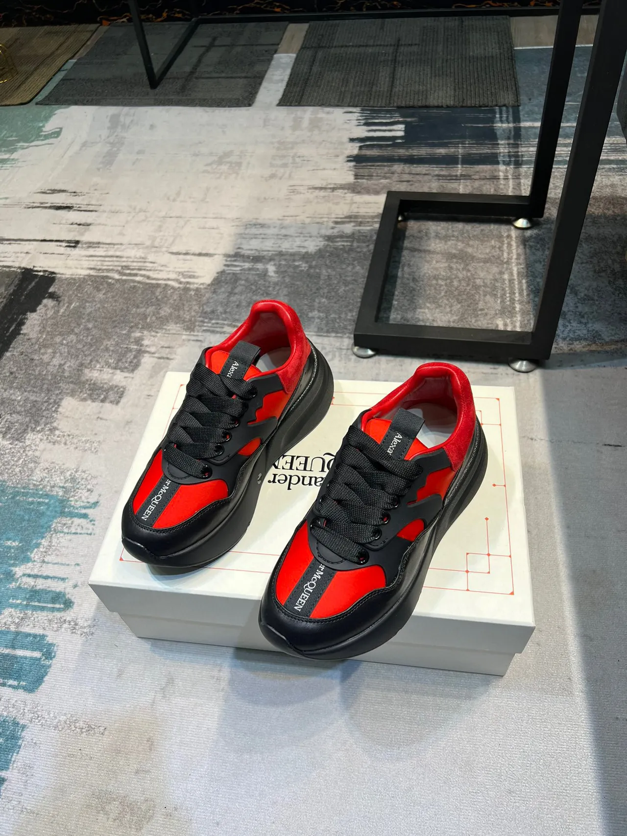 Alexander McQueen Oversized Sneaker Black and Red Chunky Sneakers 5