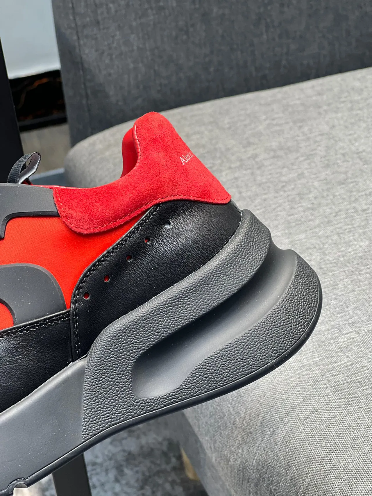 Alexander McQueen Oversized Sneaker Black and Red Chunky Sneakers 8