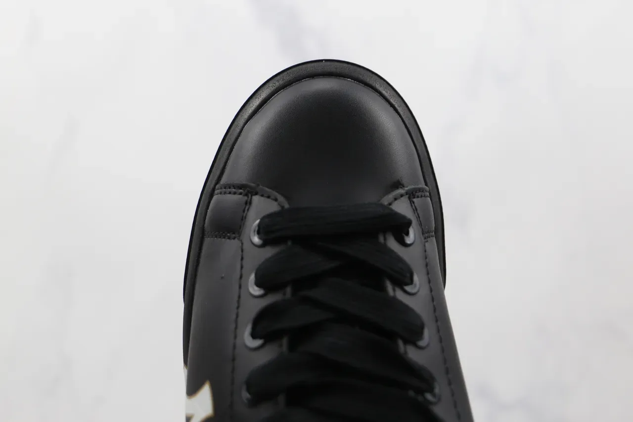 Alexander McQueen Oversized Sneaker Black White Silver NY Logo Lifestyle Sneakers 5