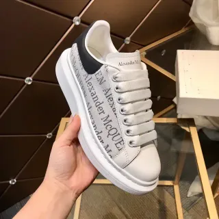 Alexander McQueen Oversized Sneaker White Black Gray Logo-Print Lifestyle Sneakers