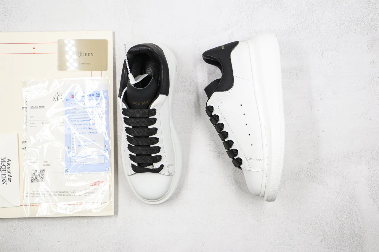 Alexander McQueen Oversized Sneaker White Black Lifestyle Sneakers 2