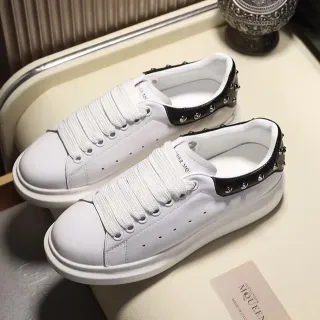Alexander McQueen Oversized Sneaker White Black Silhouette Studded Heel Tab Lifestyle Sneakers