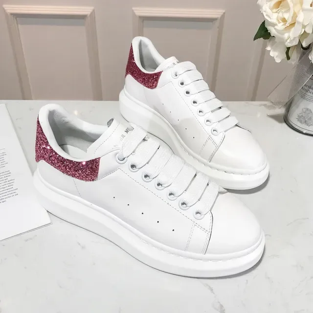 Alexander McQueen Oversized Sneaker White Pink Platform Sole Smooth Leather Upper Lifestyle Sneakers 3