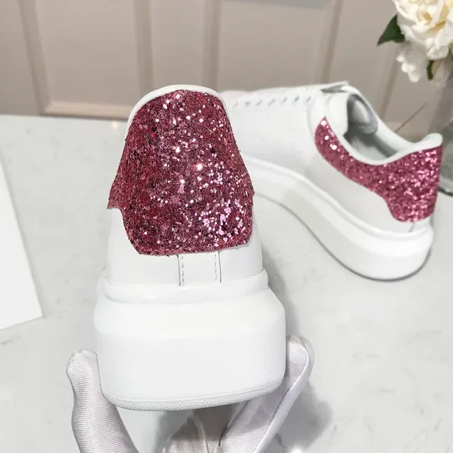 Alexander McQueen Oversized Sneaker White Pink Platform Sole Smooth Leather Upper Lifestyle Sneakers 4