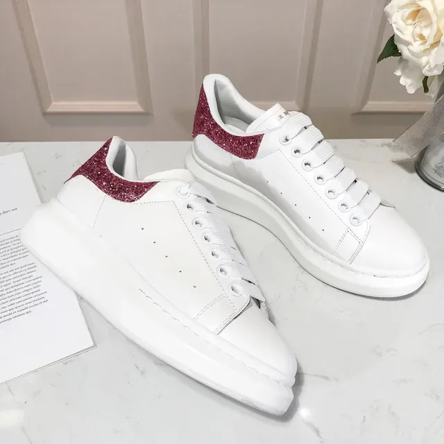 Alexander McQueen Oversized Sneaker White Pink Platform Sole Smooth Leather Upper Lifestyle Sneakers 5