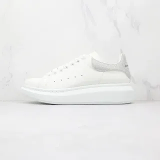 Alexander McQueen Oversized Sneaker White Silver Platform Smooth Leather Upper Lifestyle Sneakers