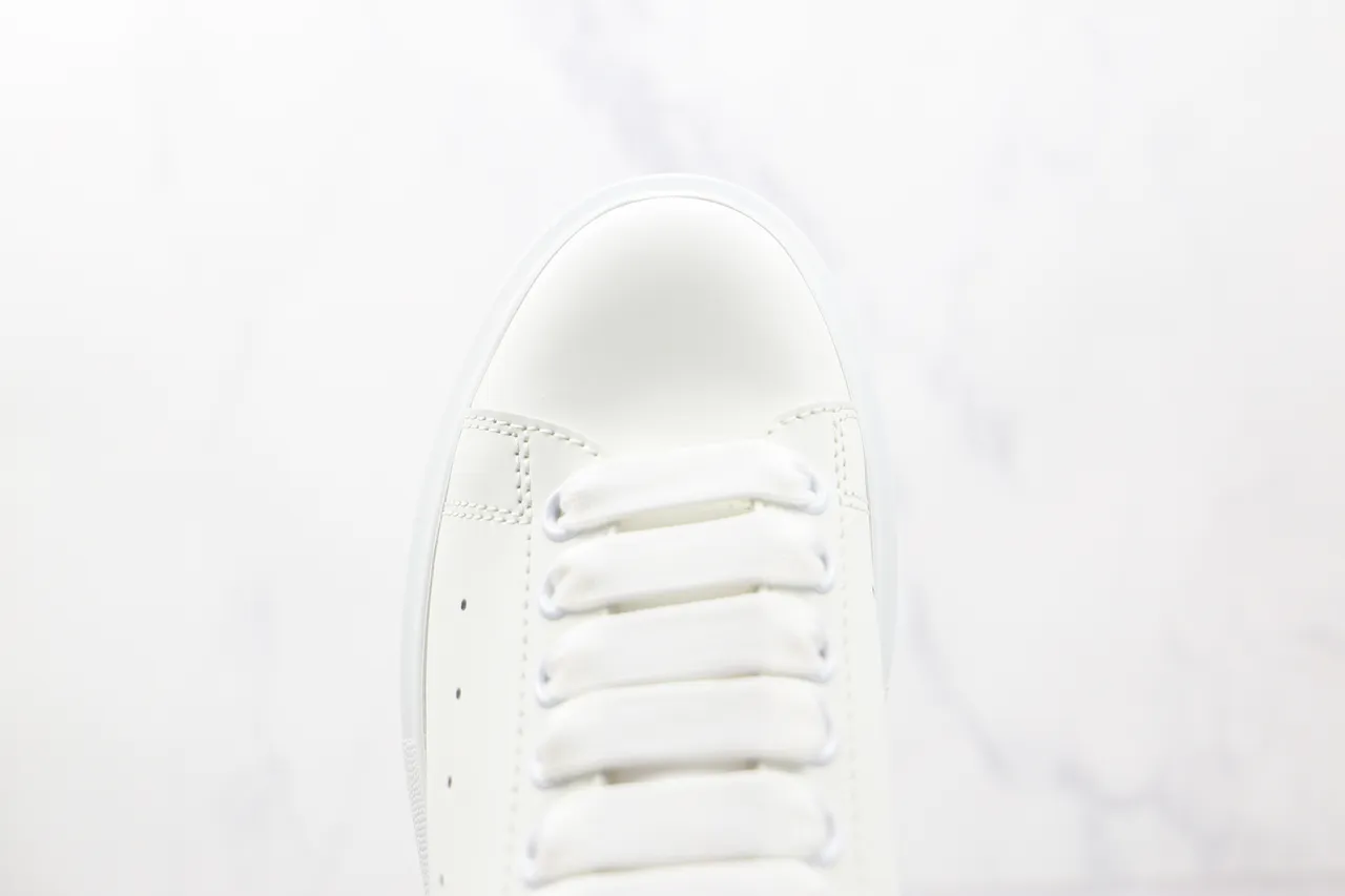 Alexander McQueen Oversized Sneaker White Silver Platform Smooth Leather Upper Lifestyle Sneakers 5