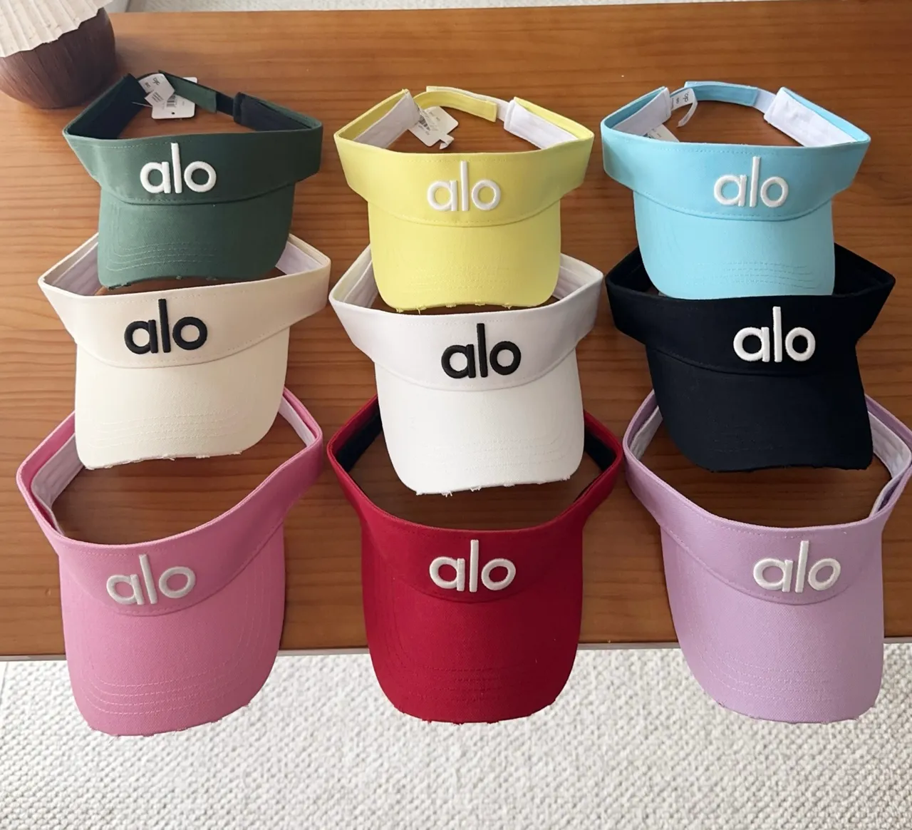 Alo White Black Minimalist Embroidered Logo Baseball Cap 2