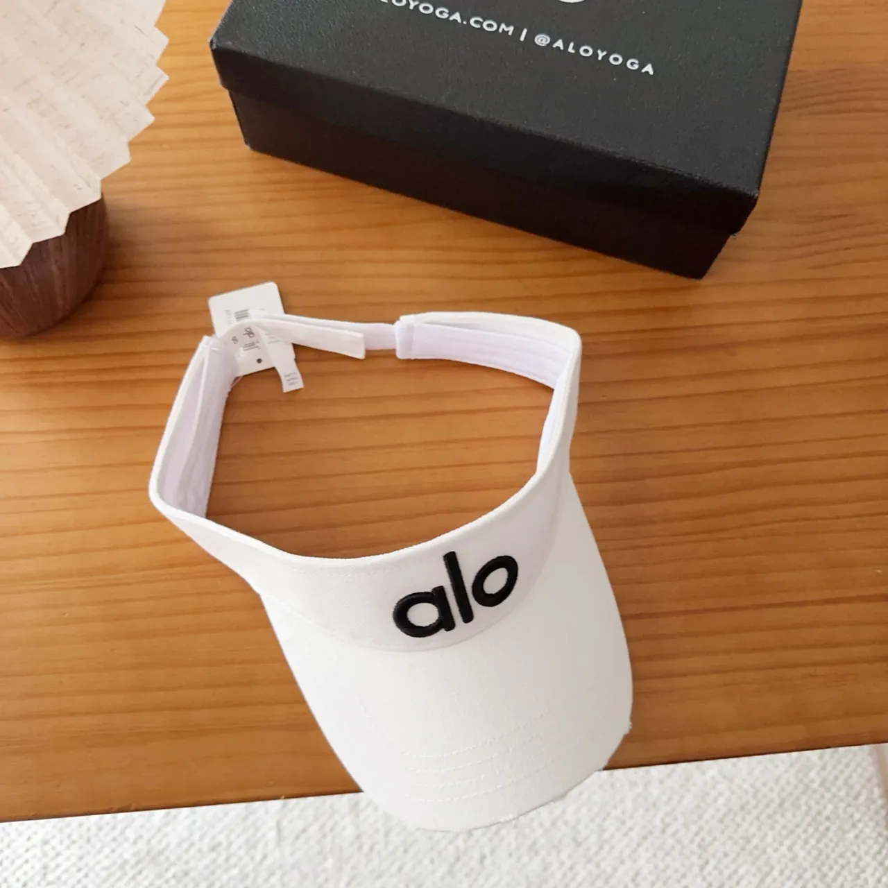 Alo White Black Minimalist Embroidered Logo Baseball Cap 8