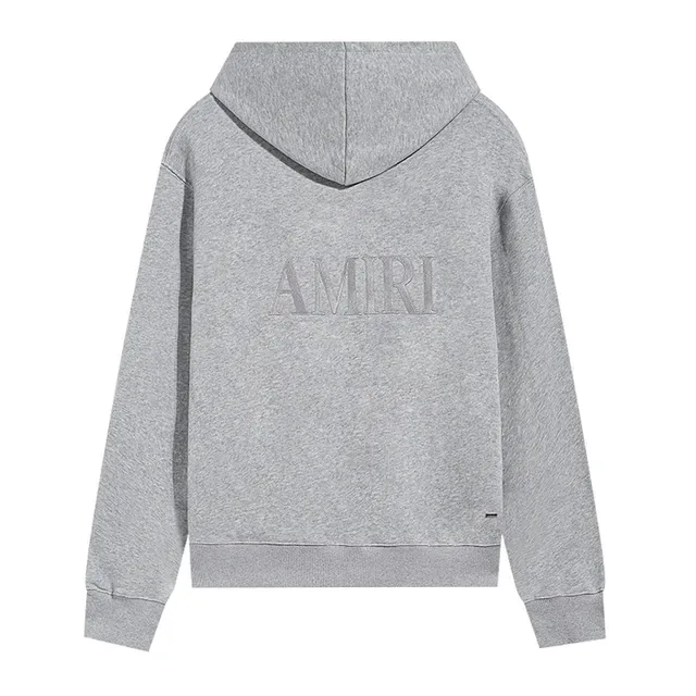 AMI Paris Black Gray Minimalist Tonal Logo Hoodie 3