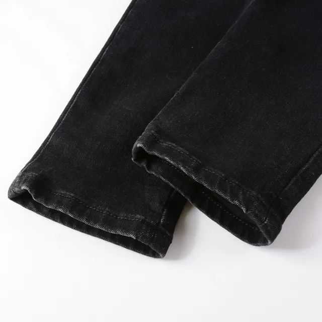 Amiri calças jeans pretas cinza distressed slim fit 3