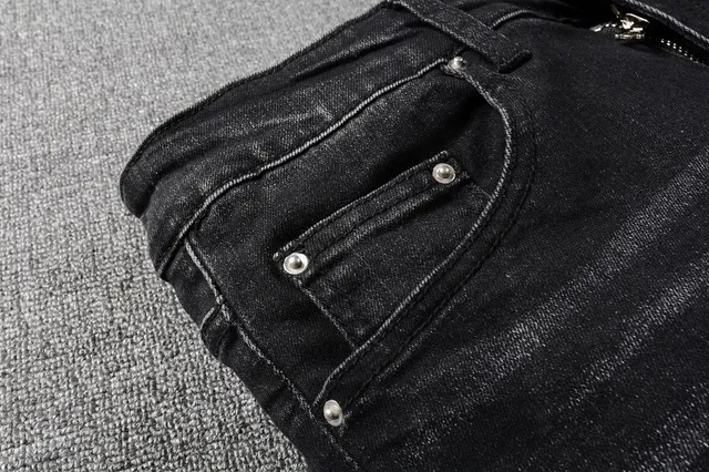 Amiri Black Multicolor Distressed Embroidered Jeans 23