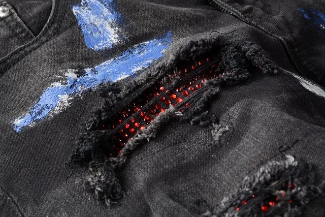 Amiri Black Multicolor Distressed Paint-Splatter Jeans 12
