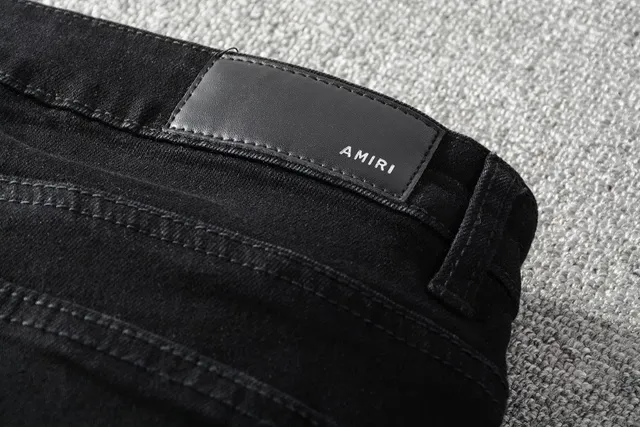 Amiri Destroyed Black Multicolor Distressed Ripped Jeans 15
