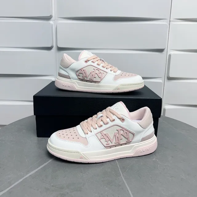 Amiri MA Court White and Pink Lifestyle Sneakers 3