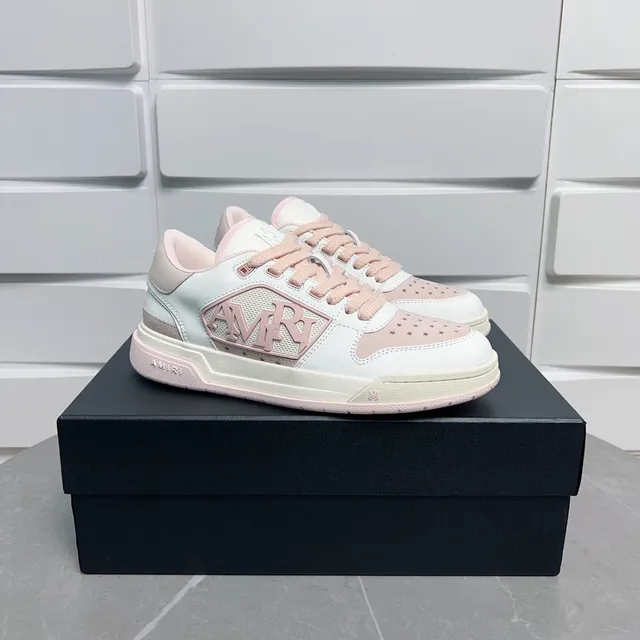 Amiri MA Court White and Pink Lifestyle Sneakers 4