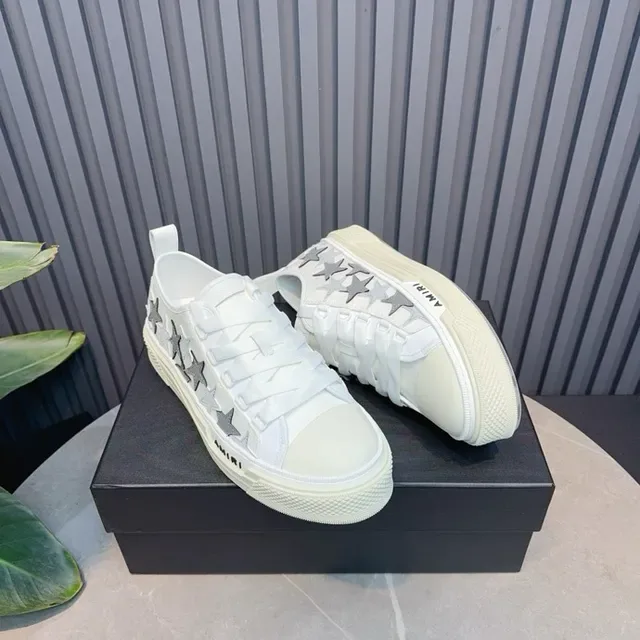Amiri MA Court blanc et argent étoile mode de vie sneakers 2
