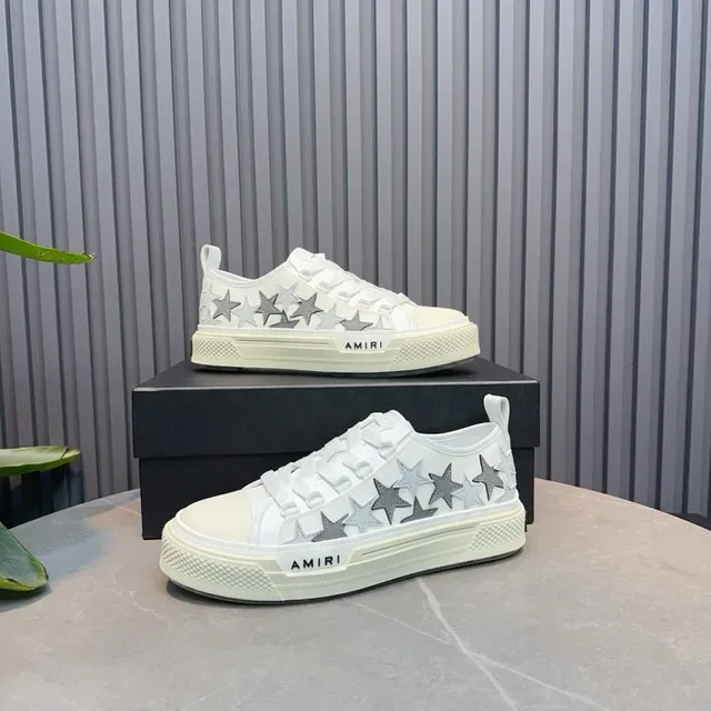Amiri MA Court blanc et argent étoile mode de vie sneakers 3