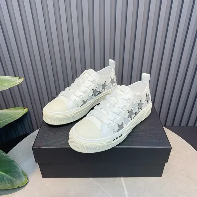 Amiri MA Court blanc et argent étoile mode de vie sneakers 5