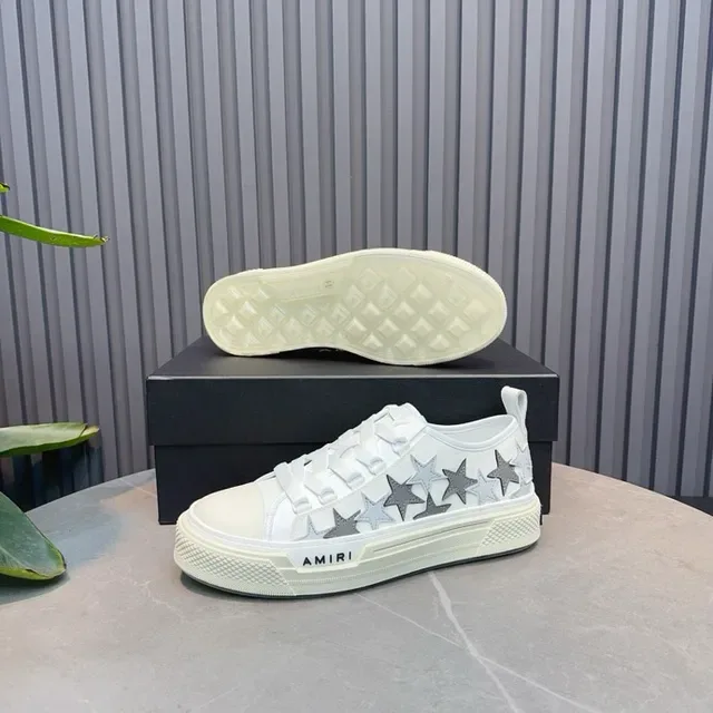 Amiri MA Court blanc et argent étoile mode de vie sneakers 6