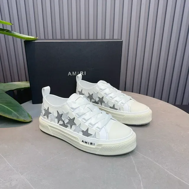 Amiri MA Court blanc et argent étoile mode de vie sneakers 7