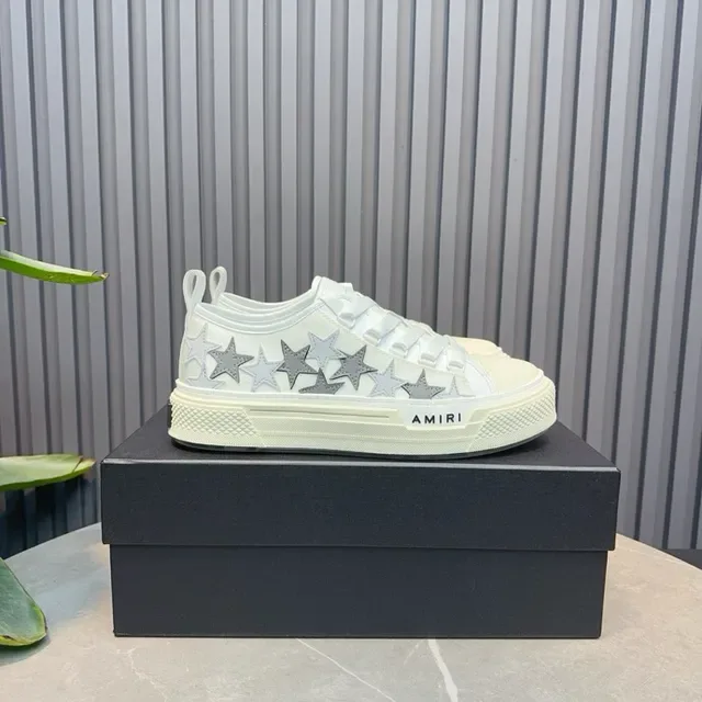 Amiri MA Court blanc et argent étoile mode de vie sneakers 8