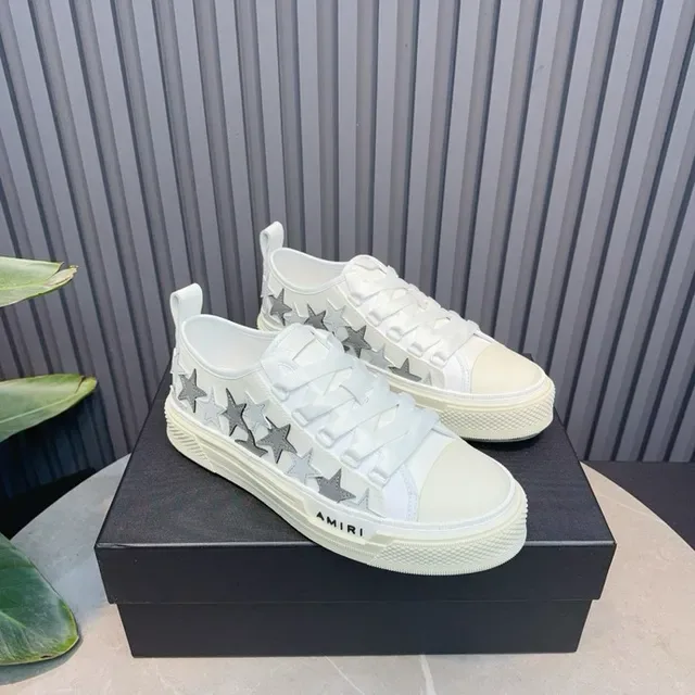 Amiri MA Court blanc et argent étoile mode de vie sneakers 9