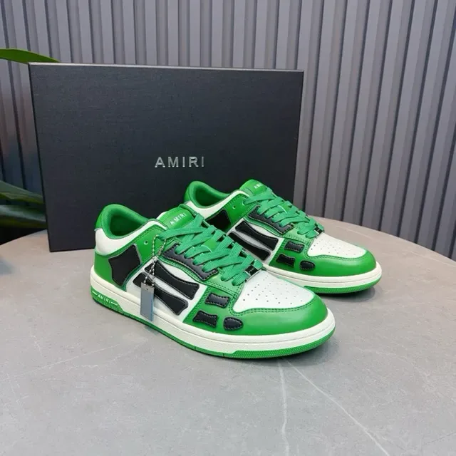 Amiri Skel Top Low Vert Blanc Noir Chaussures Lifestyle 6