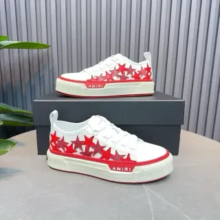 Amiri White Red Low-Top Platform Sole Lifestyle Sneakers