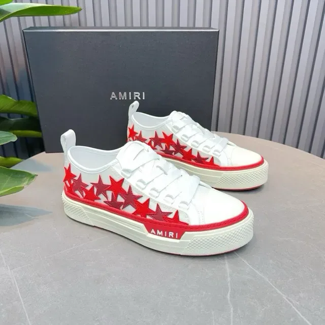 Amiri সাদা লাল Low-Top Platform Sole Lifestyle Sneakers 2
