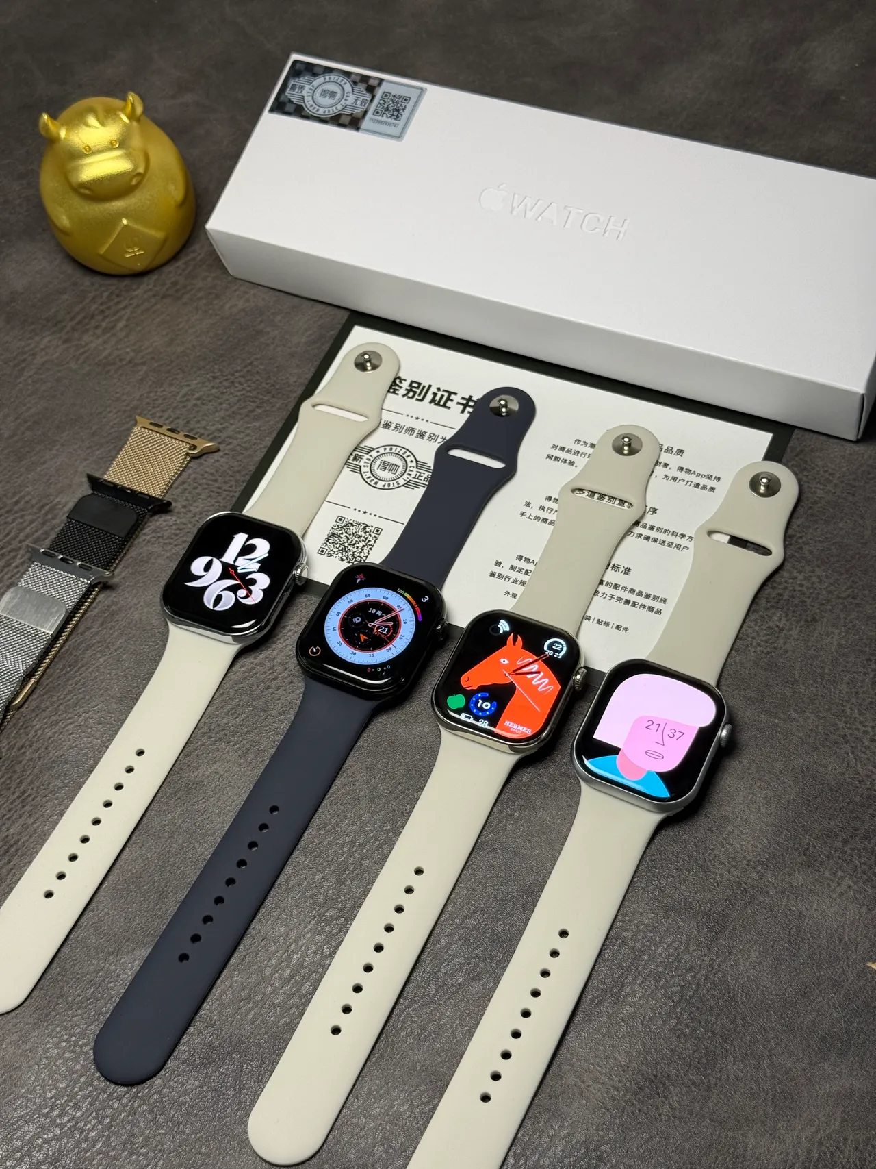 Apple Gray Silver Square Case Stainless Steel Bezel Sports Watch 3