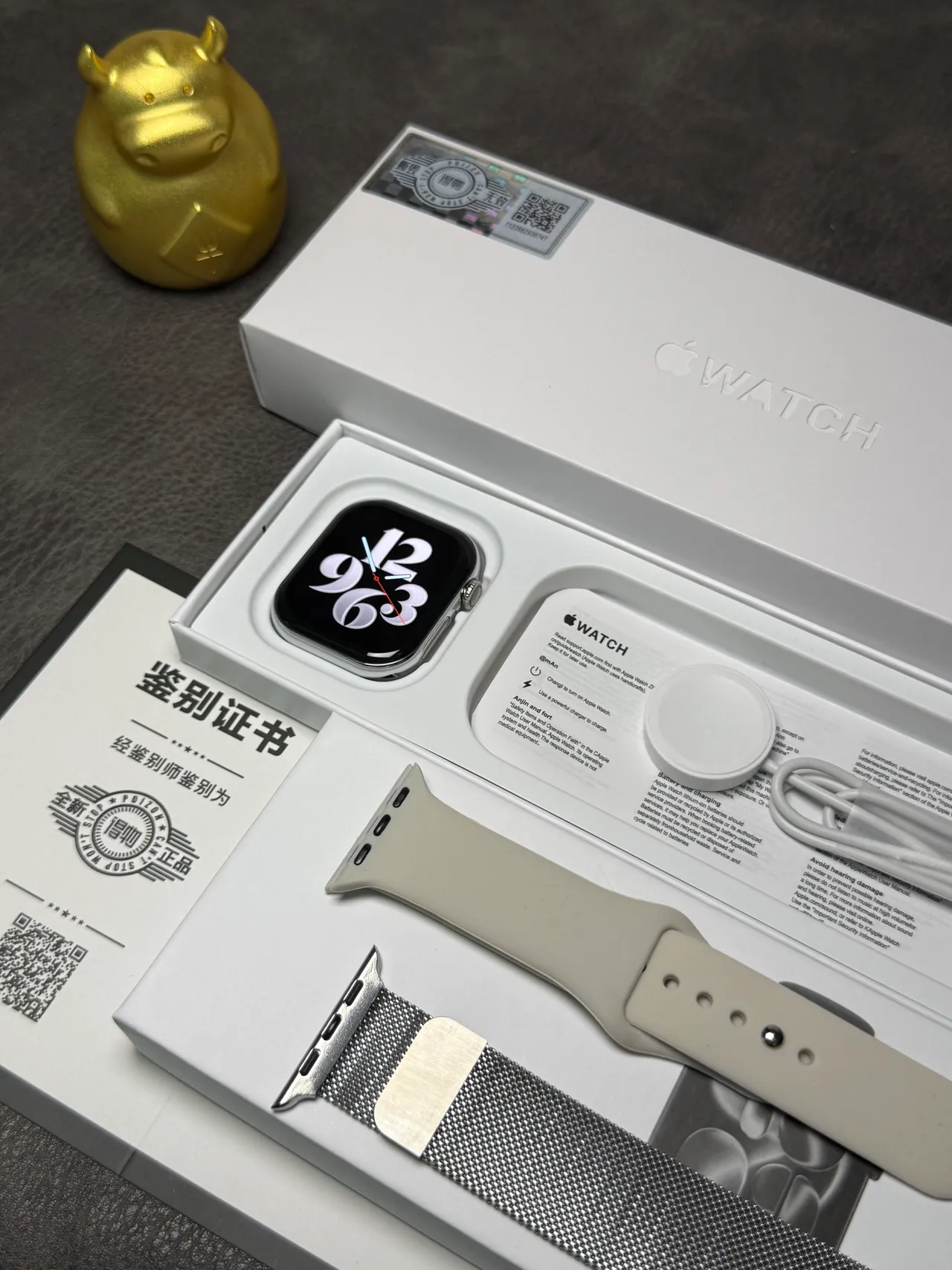 Apple Gray Silver Square Case Stainless Steel Bezel Sports Watch 4