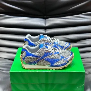 ASICS Blue Silver Mesh Upper Metallic Overlays Running Shoes