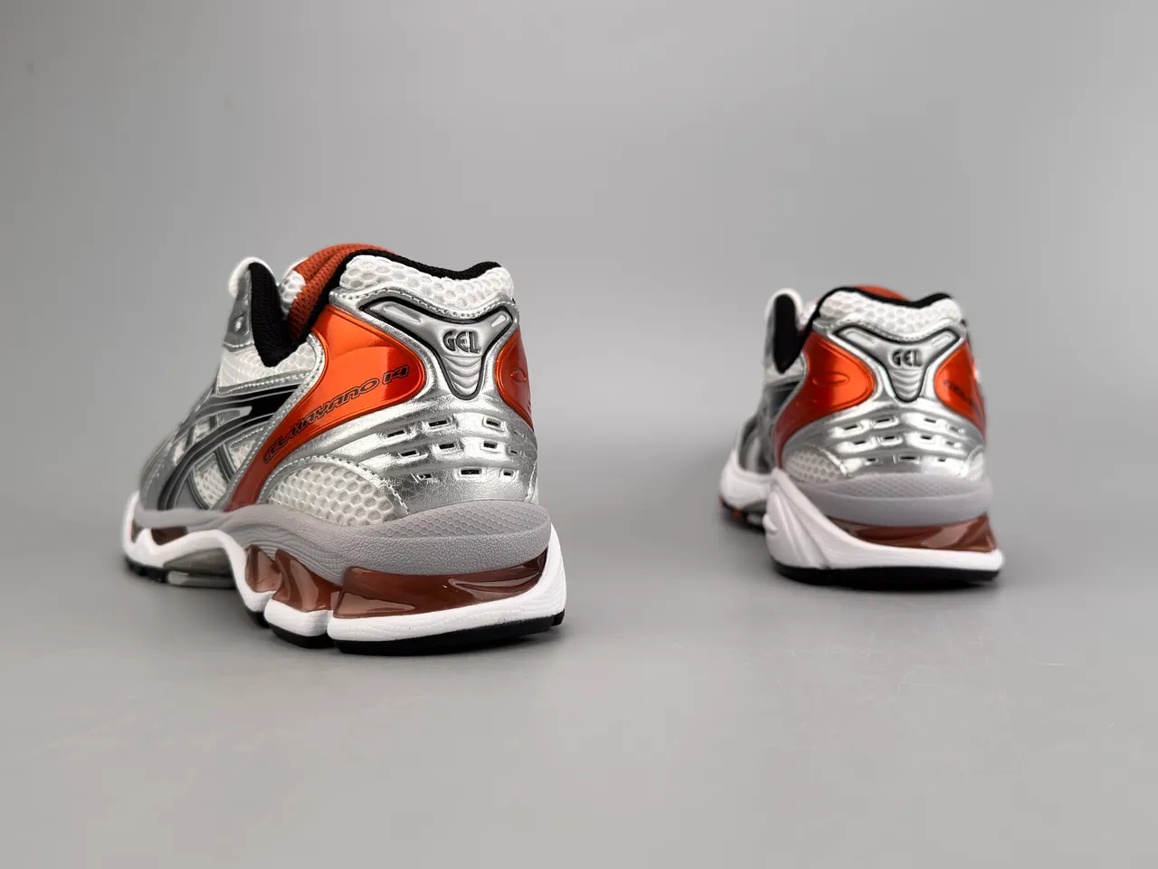 ASICS Gel-Kayano أحذية جري فضية سوداء برتقالية 8
