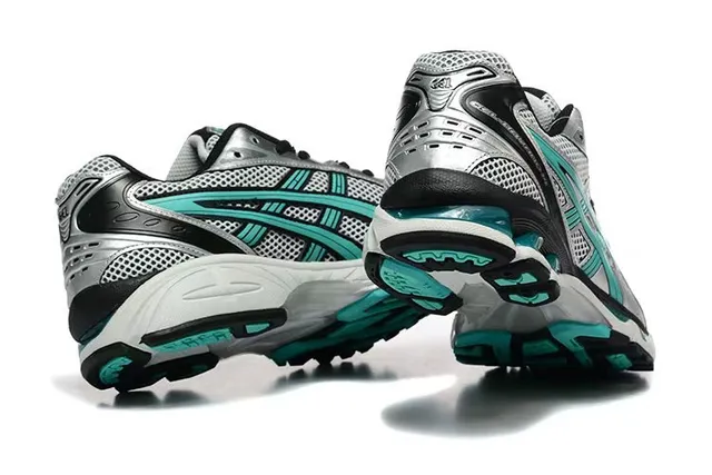 ASICS Gel-Kayano Silver Black Teal Running Shoes 5