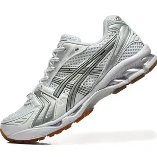 ASICS Gel-Kayano أحذية رياضية بيضاء فضية رمادية للجري